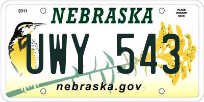 NE license plate UWY543