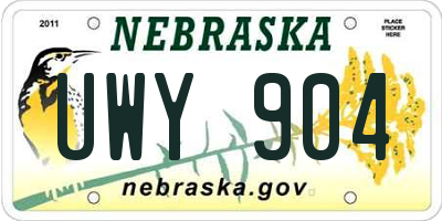 NE license plate UWY904