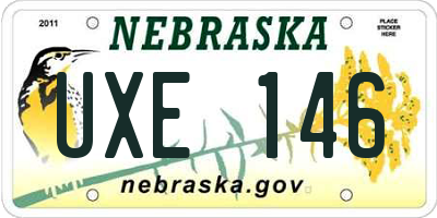 NE license plate UXE146