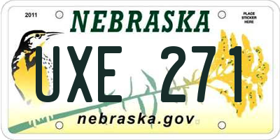 NE license plate UXE271