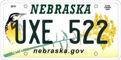 NE license plate UXE522