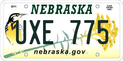 NE license plate UXE775