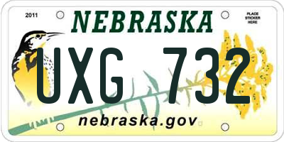 NE license plate UXG732