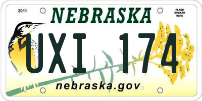 NE license plate UXI174
