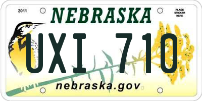NE license plate UXI710