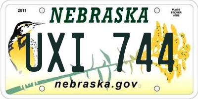 NE license plate UXI744