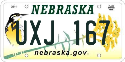 NE license plate UXJ167