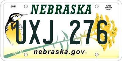 NE license plate UXJ276