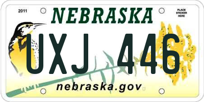 NE license plate UXJ446