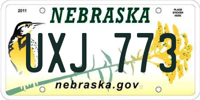 NE license plate UXJ773