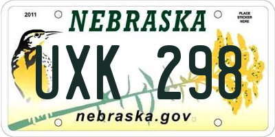 NE license plate UXK298