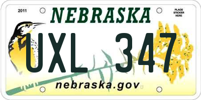 NE license plate UXL347