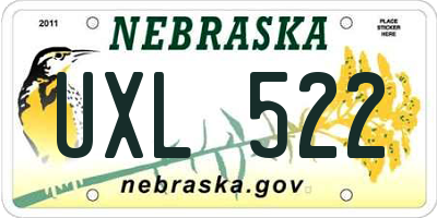 NE license plate UXL522