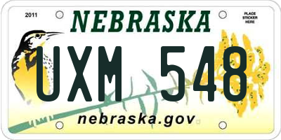 NE license plate UXM548