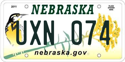 NE license plate UXN074