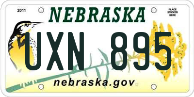 NE license plate UXN895
