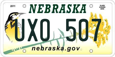 NE license plate UXO507