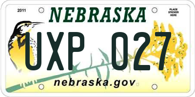 NE license plate UXP027