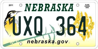 NE license plate UXQ364