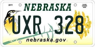NE license plate UXR328
