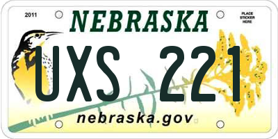 NE license plate UXS221