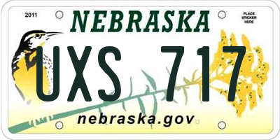 NE license plate UXS717