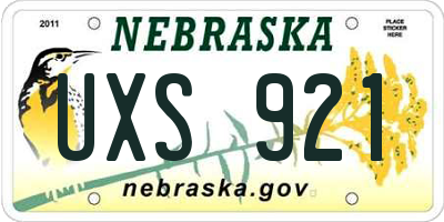 NE license plate UXS921