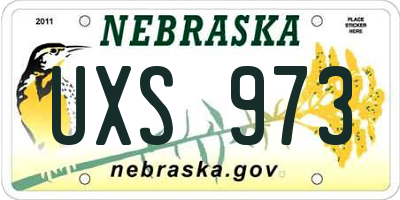 NE license plate UXS973