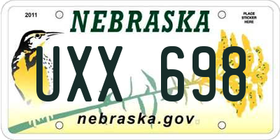 NE license plate UXX698