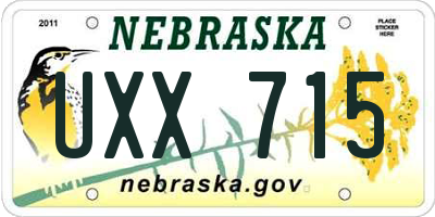 NE license plate UXX715