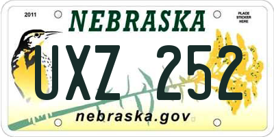 NE license plate UXZ252