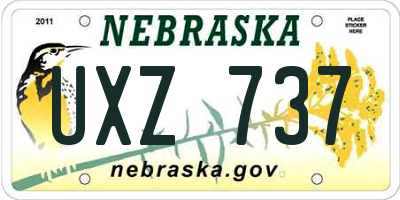 NE license plate UXZ737