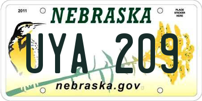 NE license plate UYA209