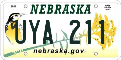 NE license plate UYA211