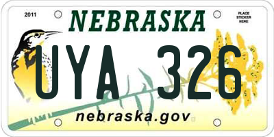 NE license plate UYA326
