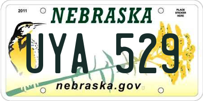 NE license plate UYA529