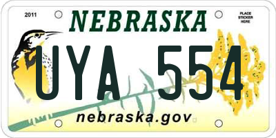 NE license plate UYA554