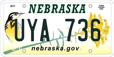 NE license plate UYA736