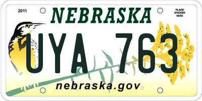 NE license plate UYA763