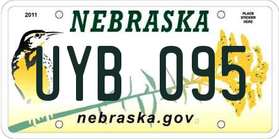 NE license plate UYB095
