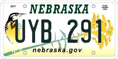 NE license plate UYB291