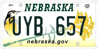NE license plate UYB657