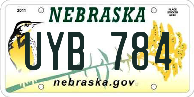 NE license plate UYB784