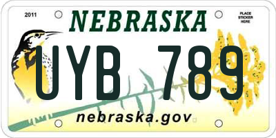NE license plate UYB789