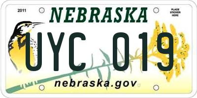 NE license plate UYC019