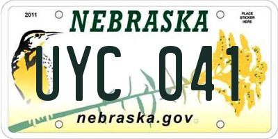 NE license plate UYC041