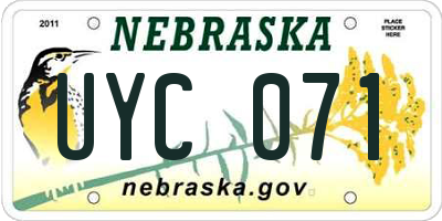 NE license plate UYC071