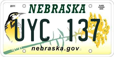 NE license plate UYC137