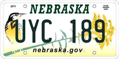 NE license plate UYC189