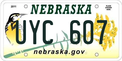 NE license plate UYC607